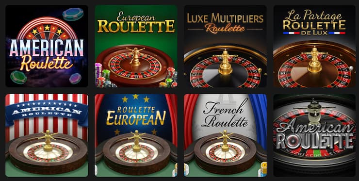 An image from BetWhale showing American Roulette, European Roulette, and other variants.